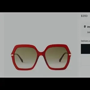 JIMMY CHOO BURGUNDY RED SQUARE SUNGLASSES WITH PEARLS Jimmy Choo SEBA Sunglasses main image 4
